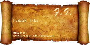 Fabók Ida névjegykártya